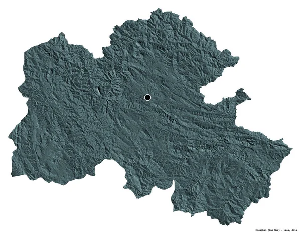 Bentuk Houaphan Provinsi Laos Dengan Ibukotanya Terisolasi Dengan Latar Belakang — Stok Foto