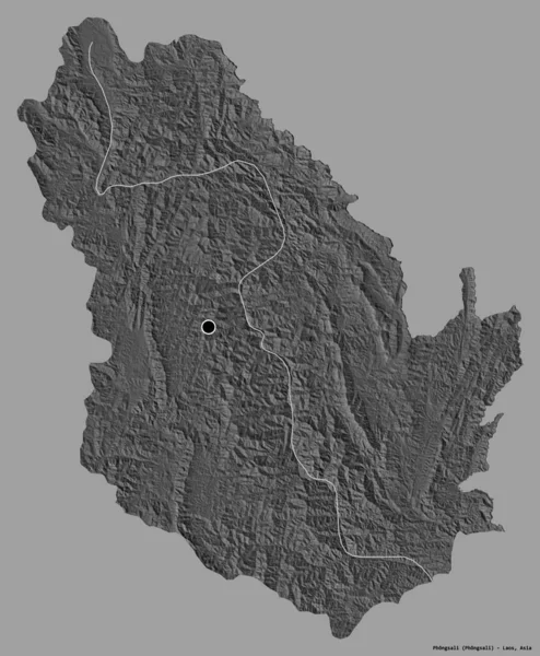 Gestalt Von Phongsali Provinz Laos Mit Seiner Hauptstadt Isoliert Auf — Stockfoto