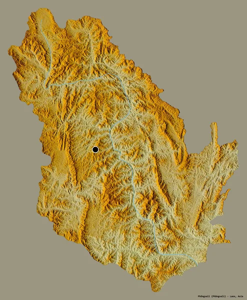 Форма Фонгсали Провинция Лаос Своей Столицей Изолированы Твердом Цветном Фоне — стоковое фото