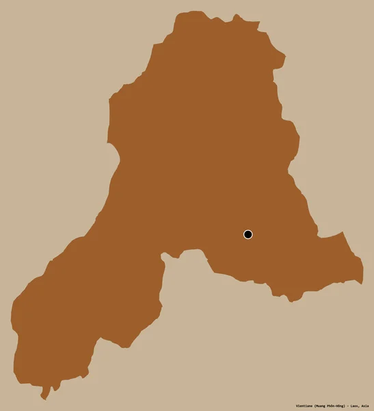 ラオスの州 ビエンチャンの形は その首都はしっかりとした色の背景に隔離されています パターン化されたテクスチャの構成 3Dレンダリング — ストック写真
