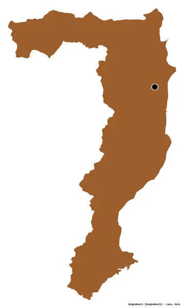 ラオスの州 ザイグナブーリの形で その首都は白い背景に隔離されています パターン化されたテクスチャの構成 3Dレンダリング — ストック写真