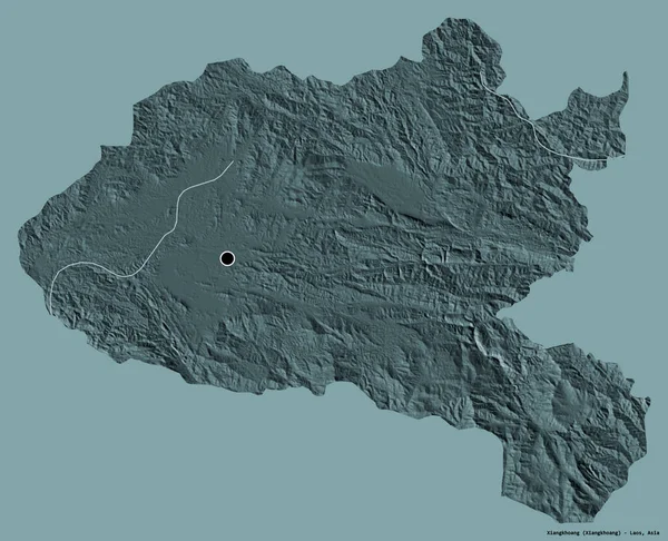 Gestalt Von Xiangkhoang Provinz Laos Mit Seiner Hauptstadt Isoliert Auf — Stockfoto