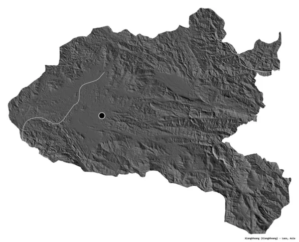 Форма Сянькхоанг Провінції Лаос Столицею Ізольованою Білому Тлі Білевелівська Карта — стокове фото
