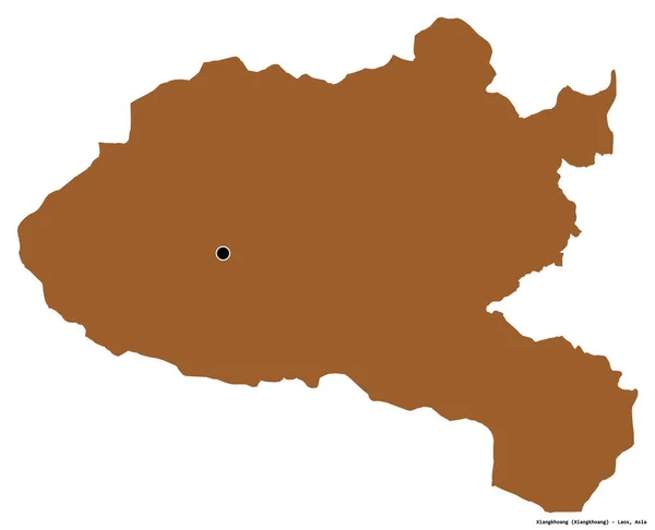Форма Сянкхоанга Провинции Лаос Столицей Изолированной Белом Фоне Состав Узоров — стоковое фото