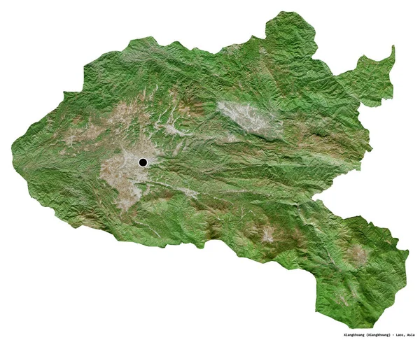 Shape Xiangkhoang Province Laos Its Capital Isolated White Background Satellite — Stock Photo, Image