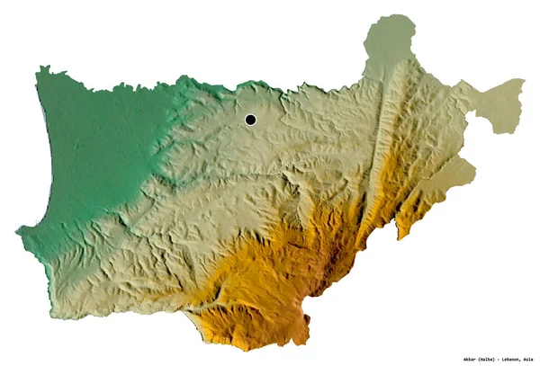 Forma Akkar Governatorato Del Libano Con Sua Capitale Isolata Sfondo — Foto Stock