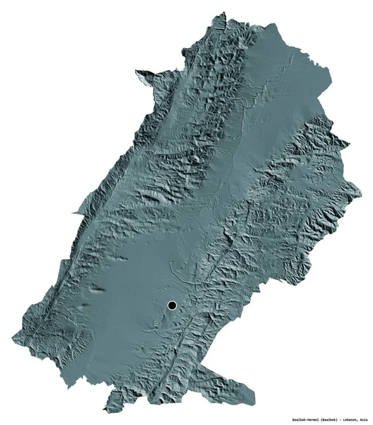 Forma Baalbak Hermel Gobernación Del Líbano Con Capital Aislada Sobre — Foto de Stock