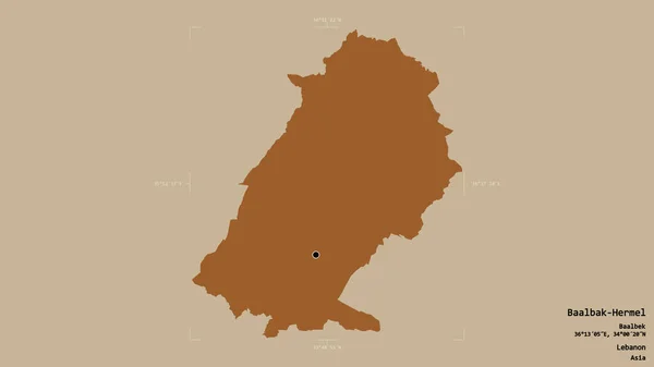 Территория Баальбак Хермель Ливанская Губерния Изолирована Твердом Фоне Геометрической Коробке — стоковое фото
