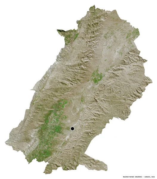 Форма Баальбак Хермеля Губернии Ливан Столицей Изолированной Белом Фоне Спутниковые — стоковое фото