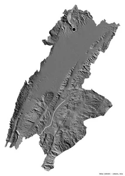 Forma Bekaa Provincia Del Líbano Con Capital Aislada Sobre Fondo — Foto de Stock