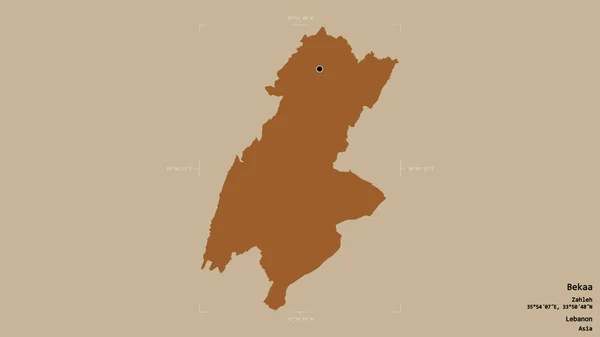 Территория Бекаа Провинция Ливан Изолирована Прочном Фоне Геометрической Коробке Метки — стоковое фото