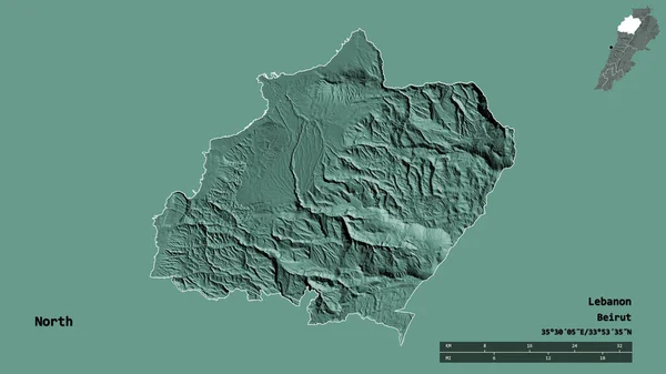 Σχήμα Του Βορρά Κυβερνείο Του Λιβάνου Κεφάλαιό Του Απομονωμένο Στέρεο — Φωτογραφία Αρχείου