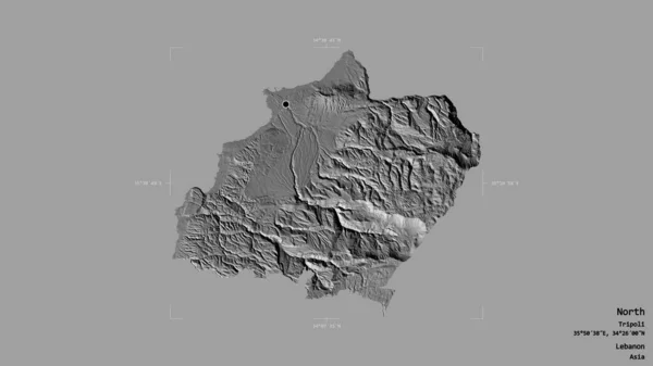 Район Севера Провинция Ливан Изолирован Твердом Фоне Геометрической Коробке Метки — стоковое фото