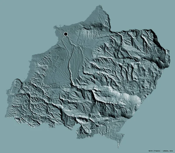 Forme Nord Gouvernorat Liban Avec Capitale Isolée Sur Fond Couleur — Photo