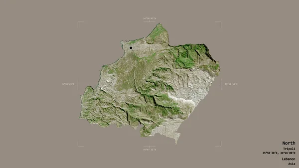 Район Севера Провинция Ливан Изолирован Твердом Фоне Геометрической Коробке Метки — стоковое фото