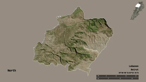 Forme Nord Gouvernorat Liban Avec Capitale Isolée Sur Fond Solide — Photo