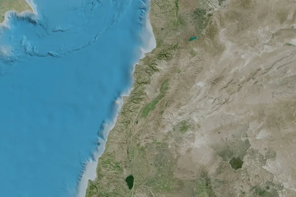 Extended Area Lebanon Satellite Imagery Rendering — Stock Photo, Image