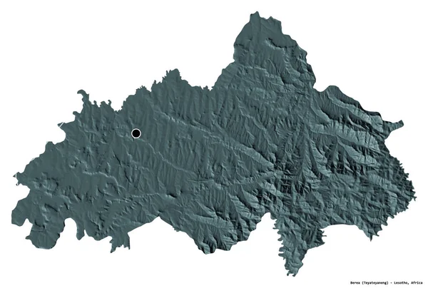 Форма Береа Район Лесото Столицей Изолированы Белом Фоне Цветная Карта — стоковое фото