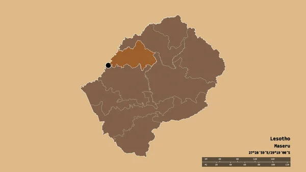 Vyprahlý Tvar Lesotha Hlavním Městem Hlavní Regionální Divizí Oddělenou Oblastí — Stock fotografie