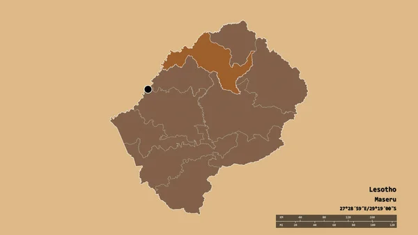 Спустошена Форма Лесото Столицею Головним Районним Відділенням Відокремленою Територією Лерібе — стокове фото