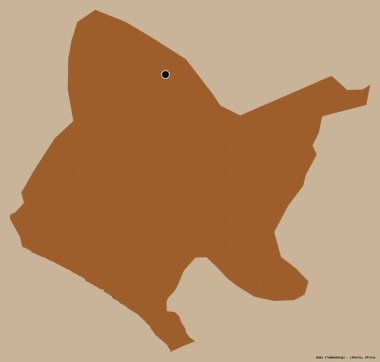 Liberya 'nın Bomi ilçesi, başkenti katı renk arkaplanı ile izole edilmiştir. Desenli dokuların bileşimi. 3B görüntüleme