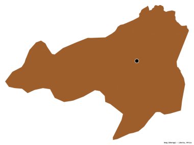 Liberya 'nın başkenti Bong' un beyaz arka planda izole edilmiş hali. Desenli dokuların bileşimi. 3B görüntüleme