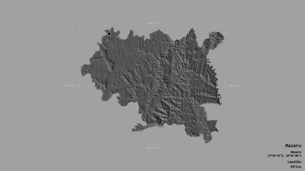 Área Maseru Distrito Lesotho Aislada Sobre Fondo Sólido Una Caja — Foto de Stock
