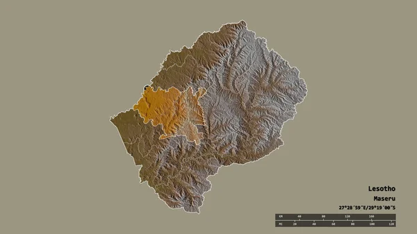 Спустошена Форма Лесото Столицею Головним Районним Відділенням Відокремленою Територією Масеру — стокове фото