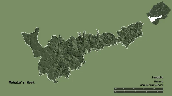 Forma Hoek Mohale Districtul Lesotho Capitala Izolată Fundal Solid Scara — Fotografie, imagine de stoc