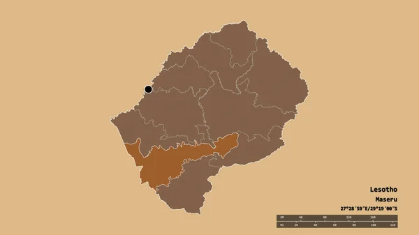 Forma Desnaturalizada Lesotho Con Capital División Regional Principal Área Separada —  Fotos de Stock