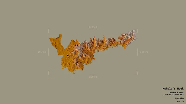Територія Гоук Мохале Район Лесото Ізольована Твердому Тлі Геодезичному Обмежувальному — стокове фото