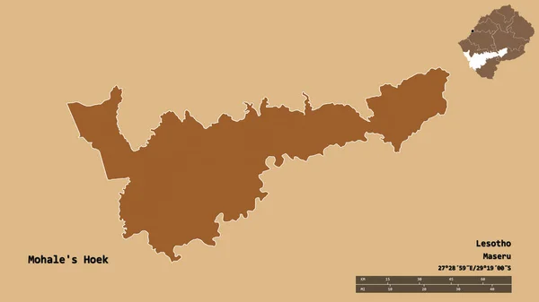 Forma Hoek Mohale Distrito Lesoto Com Sua Capital Isolada Fundo — Fotografia de Stock