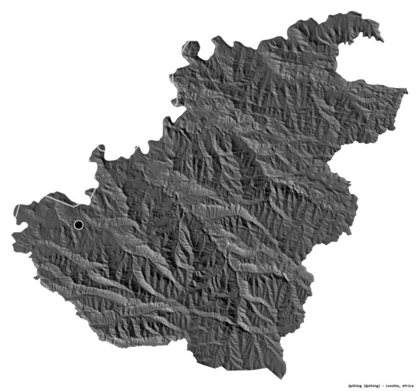 Forma Quthing Distrito Lesotho Con Capital Aislada Sobre Fondo Blanco — Foto de Stock
