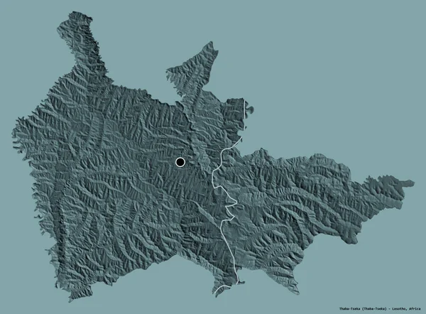 Shape Thaba Tseka District Lesotho Its Capital Isolated Solid Color — Stock Photo, Image