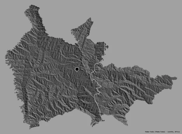 Gestalt Von Thaba Tseka Bezirk Von Lesotho Mit Seiner Hauptstadt — Stockfoto