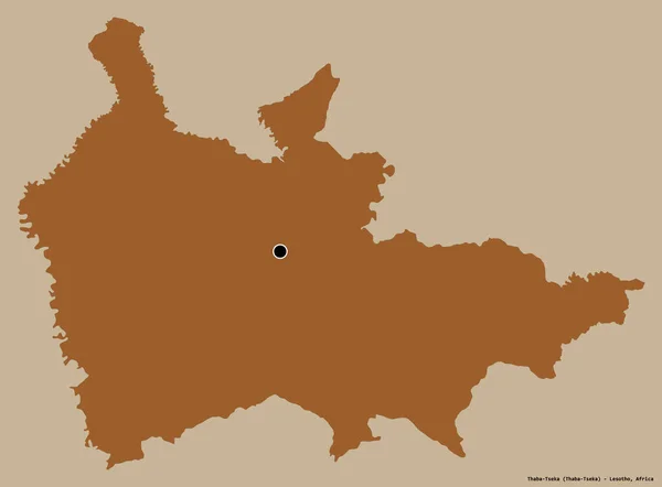 レソト地区のタバ ツェカの形で その首都はしっかりとした色背景に隔離されています パターン化されたテクスチャの構成 3Dレンダリング — ストック写真