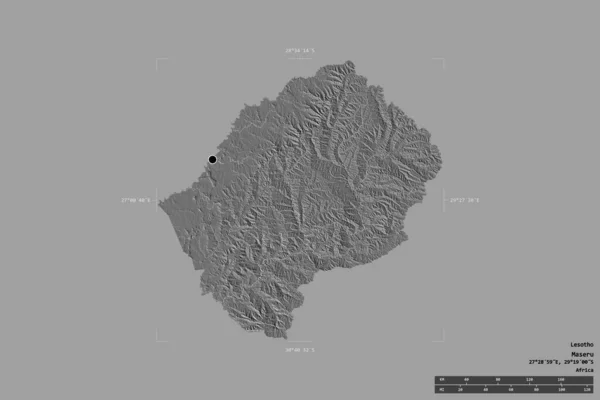 Περιοχή Του Λεσότο Απομονωμένη Στέρεο Υπόβαθρο Ένα Γεωγραφικό Πλαίσιο Οριοθέτησης — Φωτογραφία Αρχείου