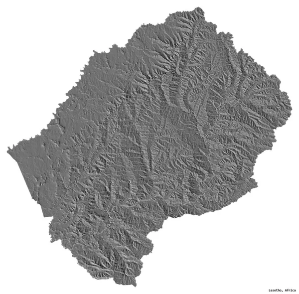 Forma Del Lesotho Con Sua Capitale Isolata Sfondo Bianco Mappa — Foto Stock