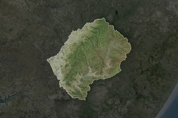 Forma Lesotho Separada Por Desaturación Las Áreas Vecinas Fronteras Imágenes — Foto de Stock