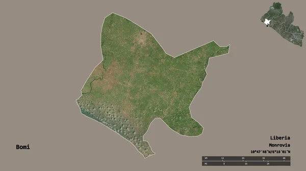 Forma Bomi Contea Della Liberia Con Sua Capitale Isolata Uno — Foto Stock