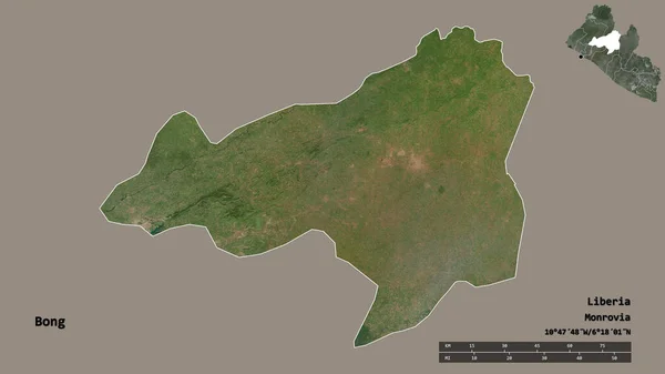 Tvar Bonga Hrabství Libérie Hlavním Městem Izolovaným Pevném Pozadí Měřítko — Stock fotografie