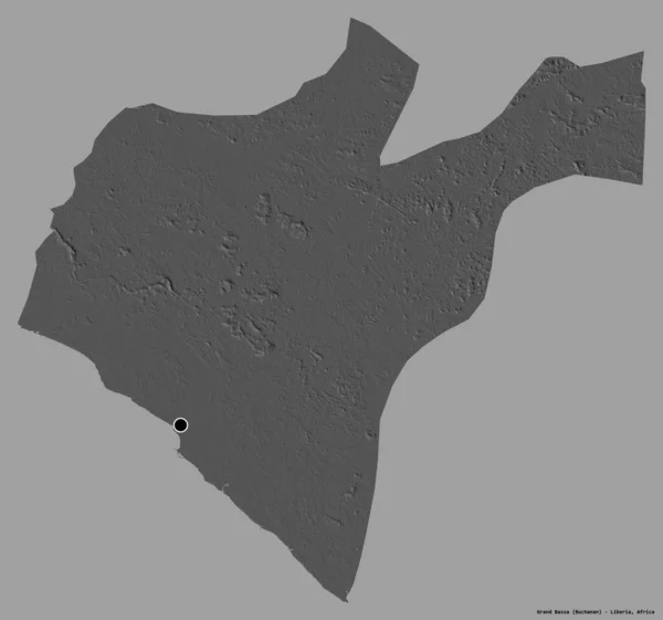 Vorm Van Grand Bassa Graafschap Liberia Met Hoofdstad Geïsoleerd Een — Stockfoto
