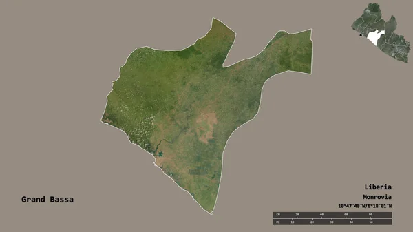 Forma Grand Bassa Provincia Liberia Con Capital Aislada Sobre Fondo —  Fotos de Stock