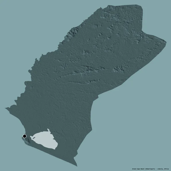 라이베리아의 그랜드 케이프 모습과 그곳의 수도는 배경에 고립되어 있습니다 지형도 — 스톡 사진