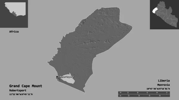 Tvar Grand Cape Mount Okres Libérie Jeho Hlavní Město Měřítko — Stock fotografie