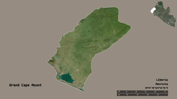 Forma Grand Cape Mount Condado Liberia Con Capital Aislada Sobre — Foto de Stock