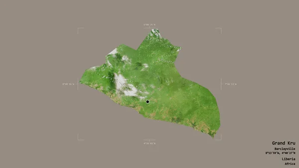 Zona Grand Kru Condado Liberia Aislada Sobre Fondo Sólido Una — Foto de Stock