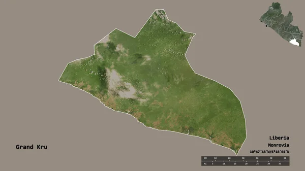 Forma Grand Kru Provincia Liberia Con Capital Aislada Sobre Fondo — Foto de Stock