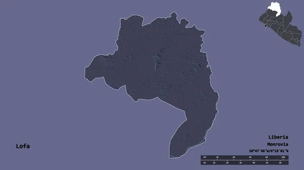 Forma Lofa Contea Della Liberia Con Sua Capitale Isolata Uno — Foto Stock