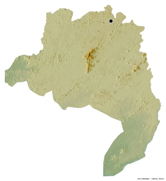 Forme Lofa Comté Libéria Avec Capitale Isolée Sur Fond Blanc — Photo